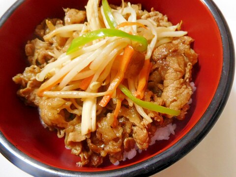 お手頃牛バラ肉で、牛カルビ丼！